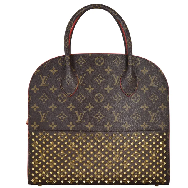 Louis Vuitton x Louboutin Calf Hair Studded Monogram Tote in Coated canvas from Luxe.It.Fwd