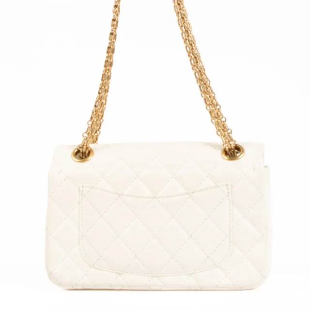 Chanel White Aged Calfskin Reissue 2.55 Mini Handbag in White Calfskin from Labellov, photo 4 of 8