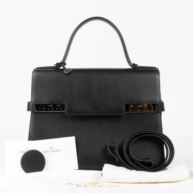 Delvaux All Black Calf Souple Tempête GM Bag in Black Leather from Labellov, photo 2 of 8