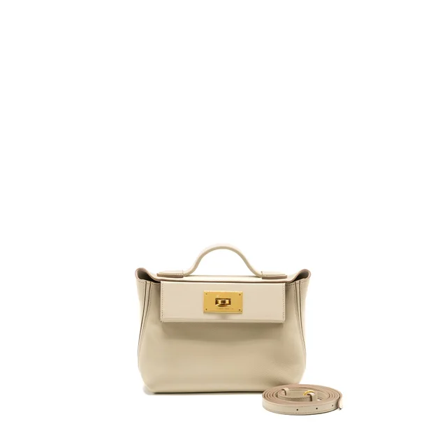 Hermès Mini 24/ 2424-21 Evercolor Beton GHW Stamp B in Leather from EMIER