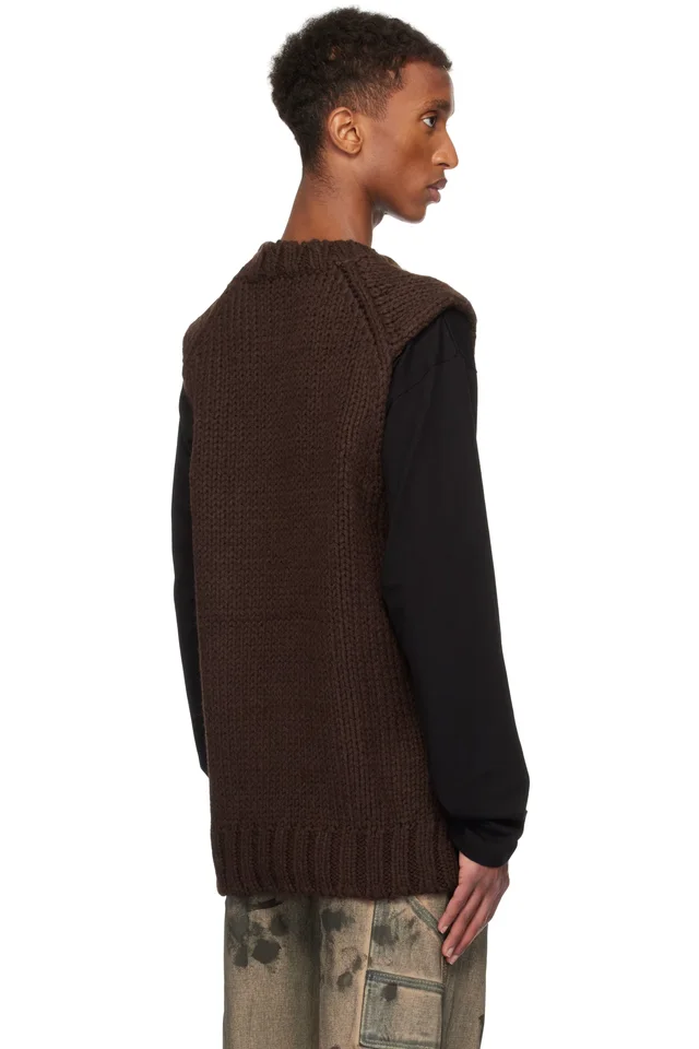 We11done Brown Sleeveless Sweater, photo 3 of 3 from SSENSE
