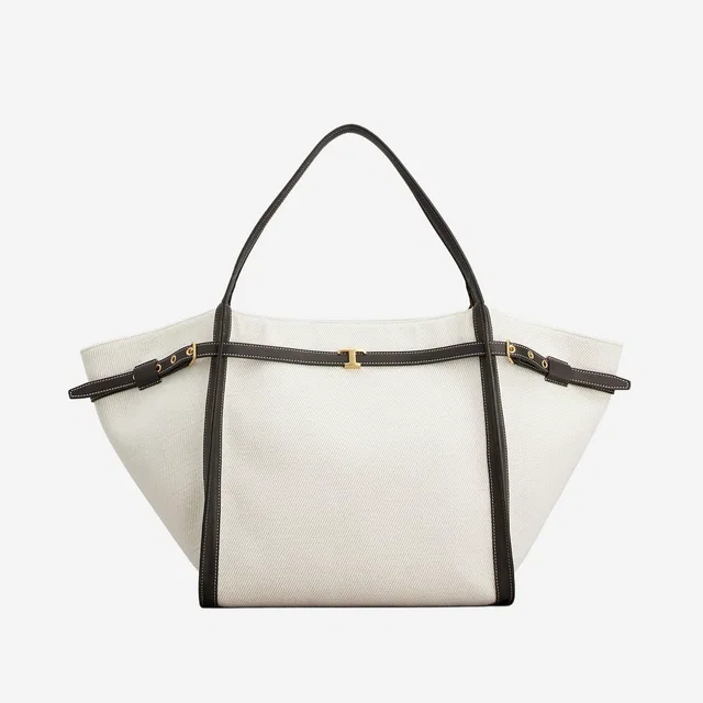 Tod's Canvas And Leather Shoulder Bag — White in White Canvas from HEWI