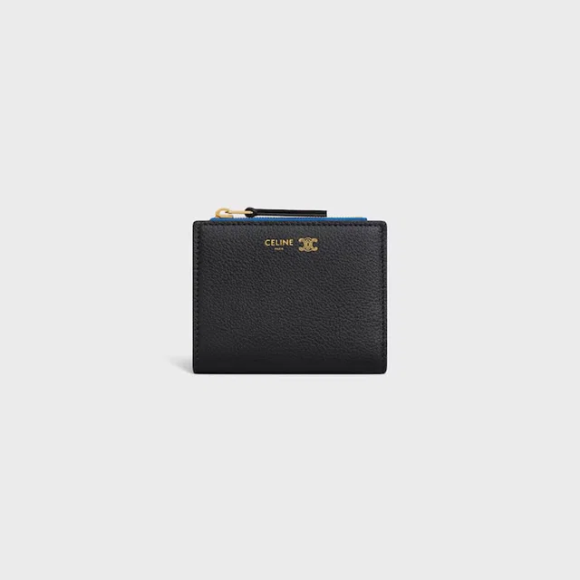Celine Grained Leather Logo Clutch — Black in Black Caviar leather from HEWI