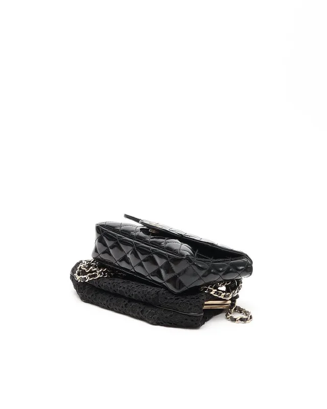 Chanel Patent Leather and Lace Mini Kiss Lock Double Sided Bag in Patent leather from A Retro Tale, photo 4 of 15