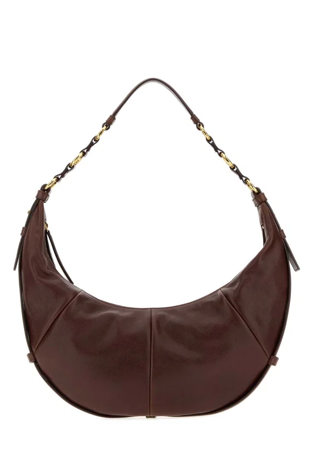 Saint Laurent Saharienne Shoulder Bag — Brown in Brown Lambskin from HEWI