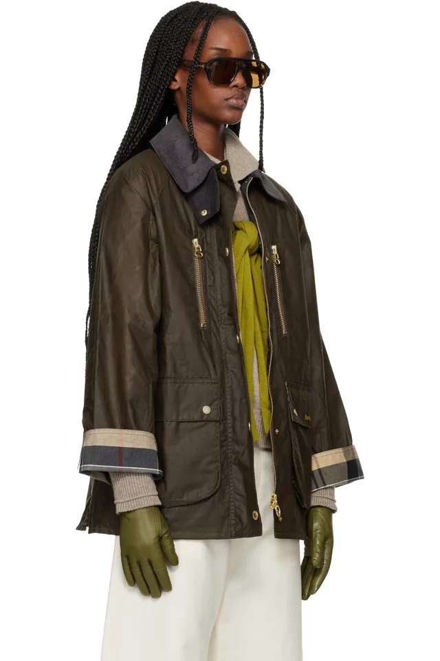 Barbour Khaki Argill Waxed Jacket, photo 2 of 4 from SSENSE