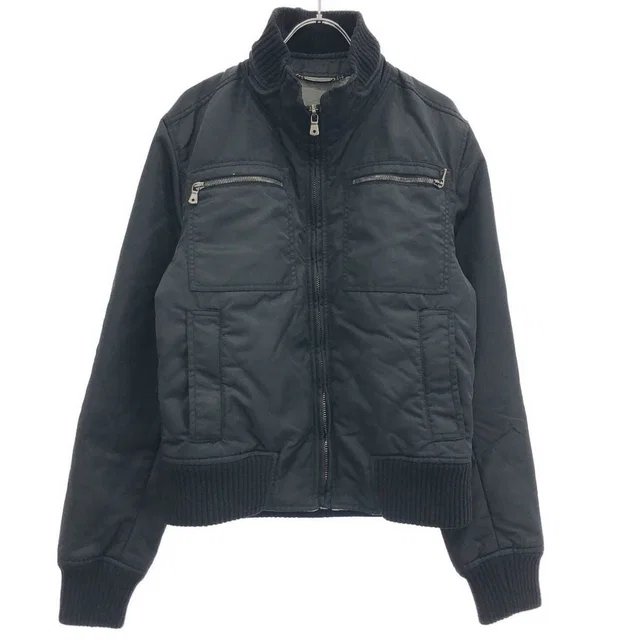 Dolce & Gabbana Quilted Nylon Rib Jacket Black 46 in Black Nylon from The Reluxe
