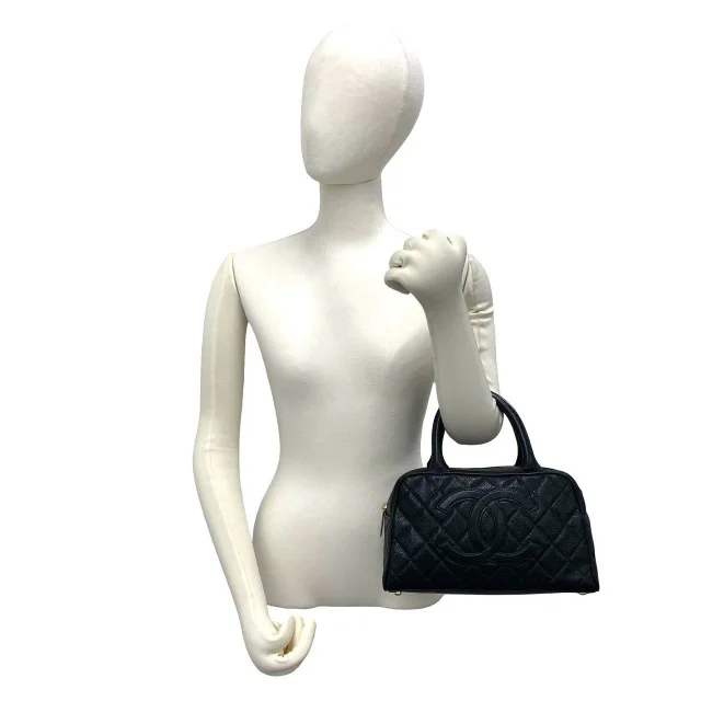 Chanel Caviar Mini Boston Handbag in Black Caviar leather from LuxUness, photo 2 of 10