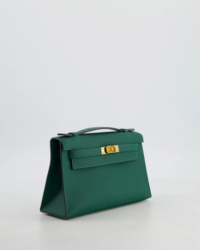 Hermès Mini Kelly Pochette Bag in Green Swift leather from Sellier, photo 2 of 2