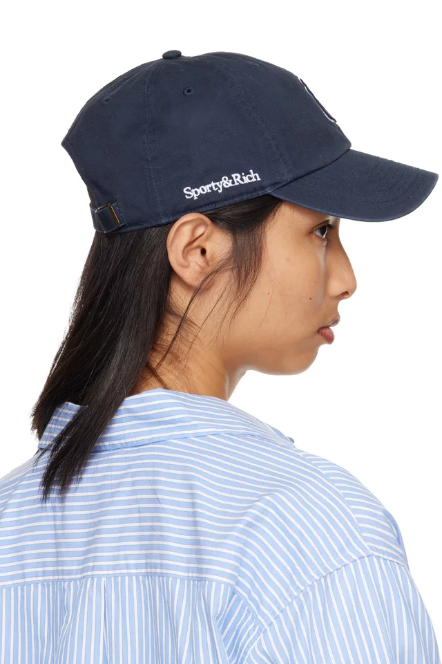 Sporty & Rich Navy '47 Edition Yankees Serif Outline Cap, photo 3 of 3 from SSENSE