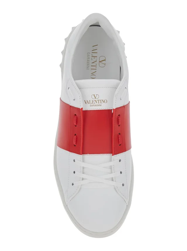 Valentino garavani White Low Top Sneakers with Logo Tag and Rockstud Detail on the Back in Leather Man in White 100% Calf, photo 7 of 7 from Gaudenzi Boutique