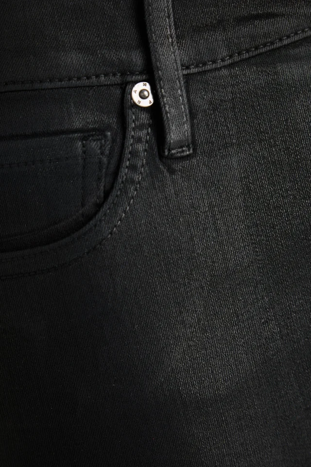 Frame Le Sleek Straight High-Rise Cropped Coated Jeans in Gunmetal, photo 5 of 8 from THE OUTNET