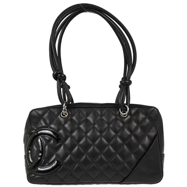 Chanel 2005-2006 Black Calfskin Cambon Ligne Bowling Bag 27 in Black Calfskin from AMORE Vintage Tokyo
