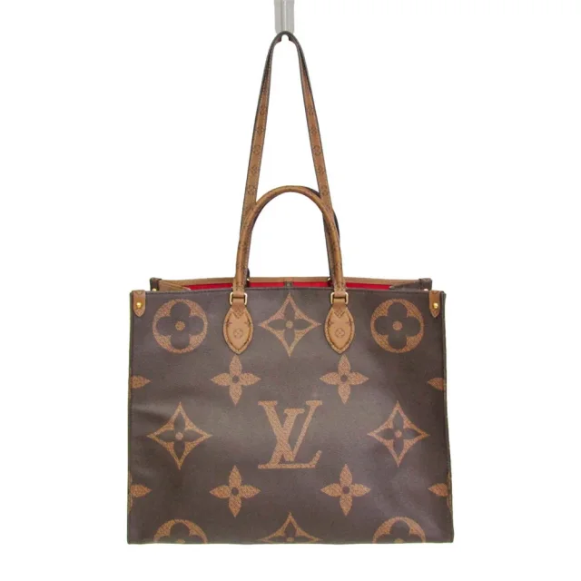 Louis Vuitton On The Go GM M45320 Women's Shoulder Bag,Tote Bag Beige,Brown in Beige/Brown Monogram Reverse from Elady