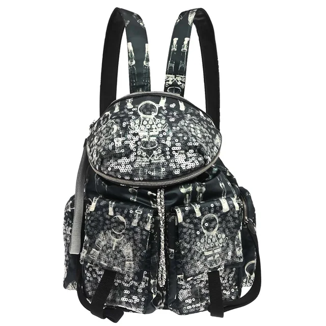 Chanel 2017-2018 Navy Nylon Sequins Astronaut Essentials Backpack in Navy Nylon from AMORE Vintage Tokyo