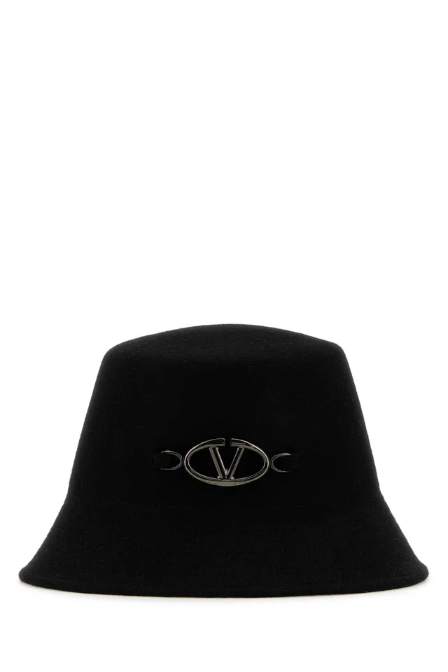 Valentino Garavani Bucket Wool Felt Hat — Black in Black Wool from HEWI