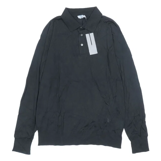 Dior Bee Wool Polo Shirt High Gee Knit Long Sleeve Accent Bee Embroidery in Wool from The Reluxe