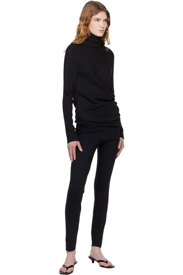 TOTEME Black High-Neck Twist Blouse, photo 4 of 4 from SSENSE