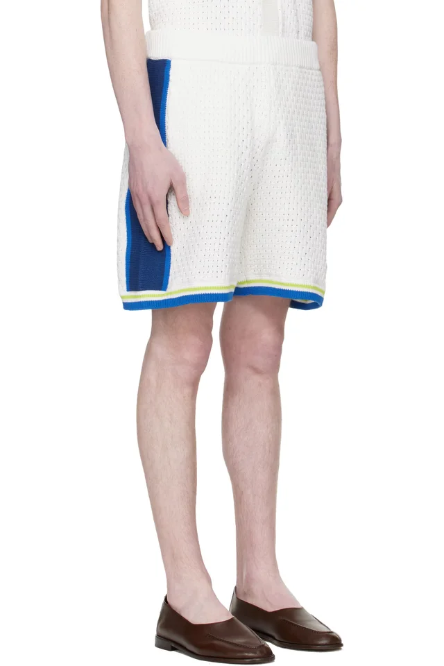 Casablanca Off-White Crochet Shorts, photo 2 of 4 from SSENSE