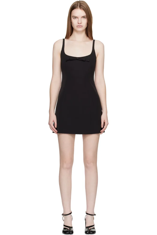 Sandy Liang Black Naomi Minidress, image 1 of 1 from SSENSE