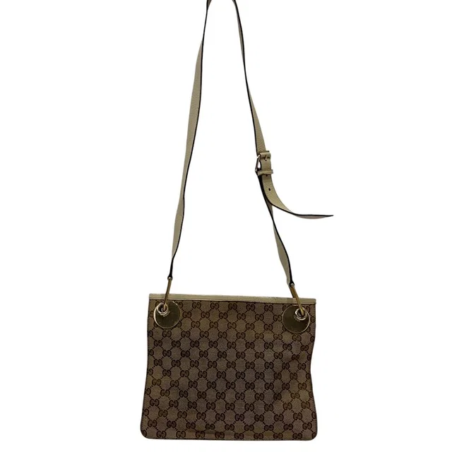 Gucci GG Canvas Shoulder Bag Beige in Beige Canvas from The Reluxe