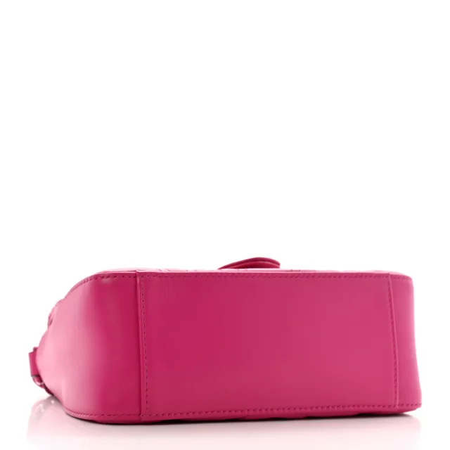 Gucci Matelasse Monochrome Mini GG Marmont Top Handle Shoulder Bag Classic Fuxia in Calfskin from FASHIONPHILE, photo 4 of 13