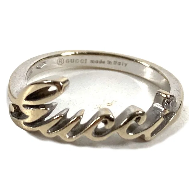 Gucci Ring Logo Diamond Silver in Silver from The Reluxe