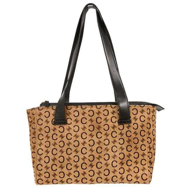 Celine Brown C Macadam Tote Handbag in Brown Leather from AMORE Vintage Tokyo