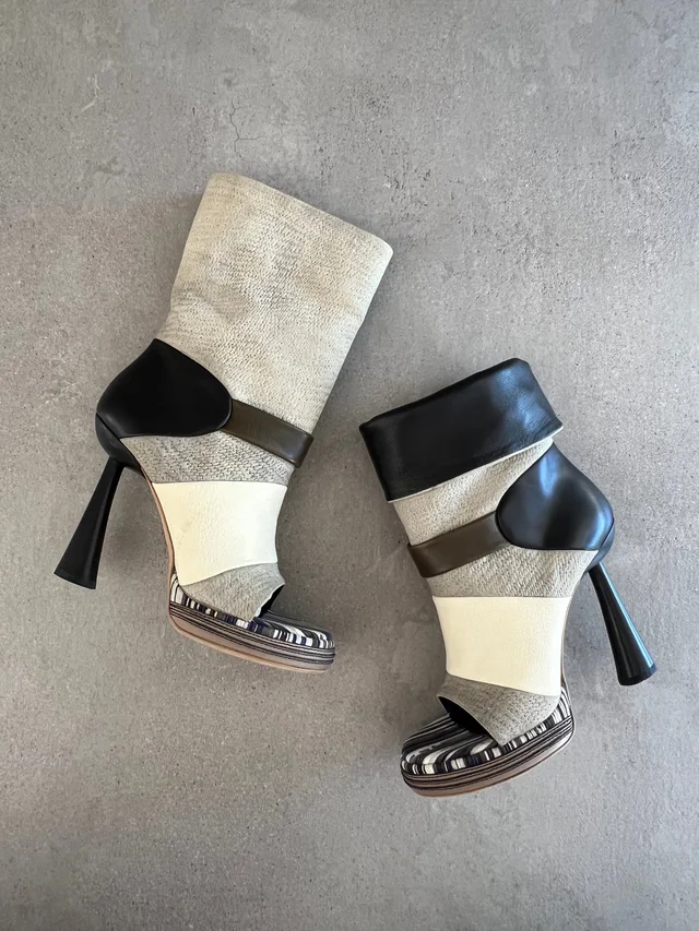 Balenciaga Archive Mid Calf Peeptoe Boot, Grey from Cultstatus, photo 1 of 1