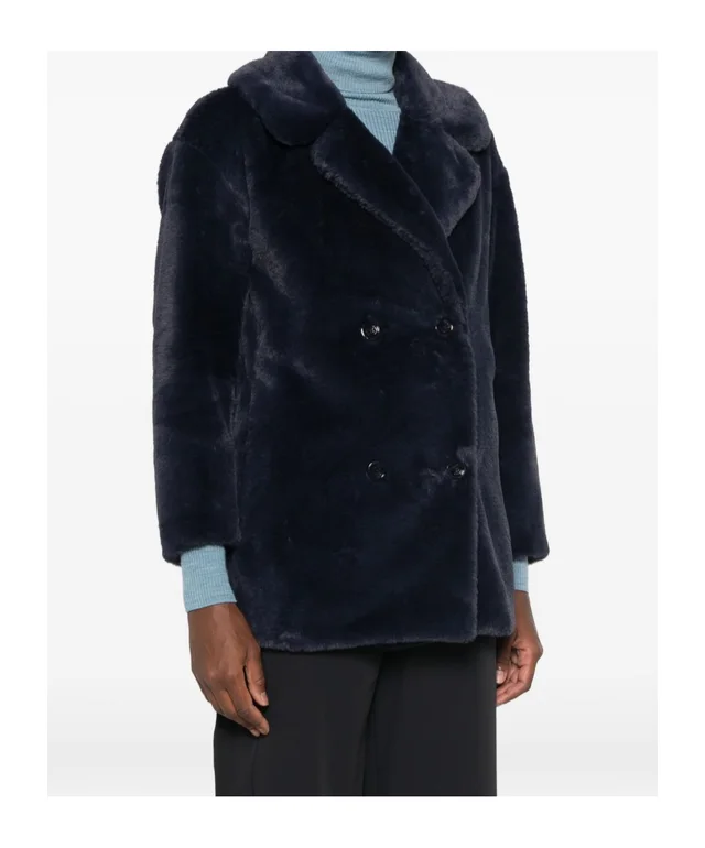 Herno Double-breasted faux fur coat, photo 2 of 5 from SENSER