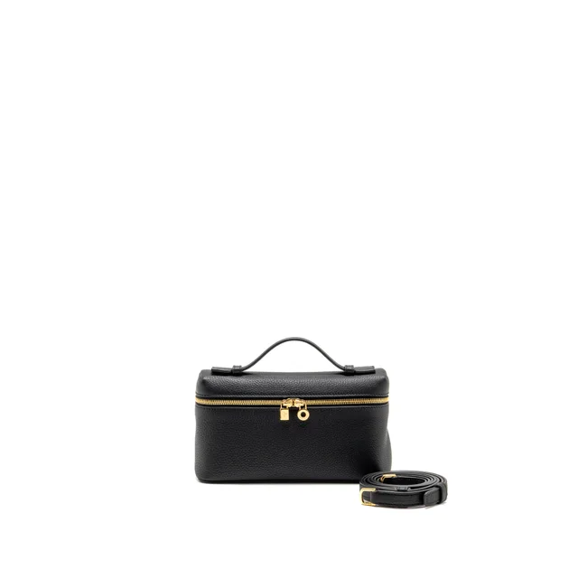 Loro Piana extra pocket L19 grained calfskin black GHW in Black Caviar leather from EMIER