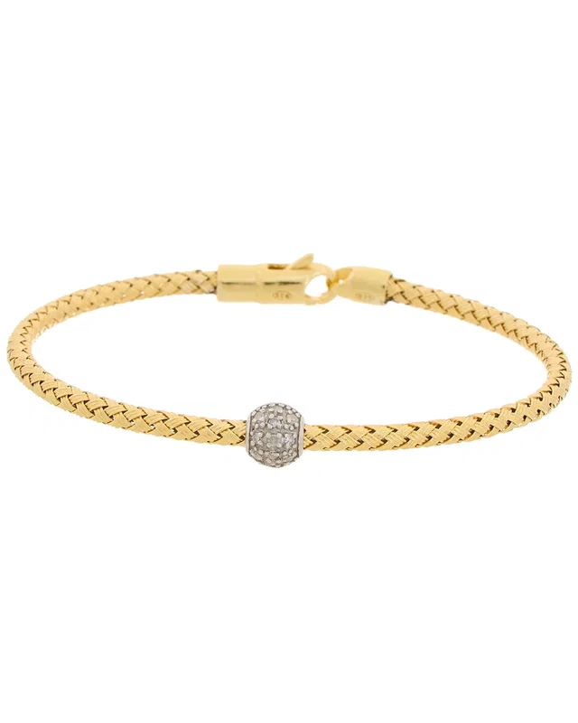 Meshmerise 18K Rose Gold Vermeil 0.05 ct. tw. Diamond Mesh Bangle in //asset2.ruecdn.com/images/sw/603037/6030378148_RLSW_yellowgold.jpg, image 1 of 1 from Rue La La