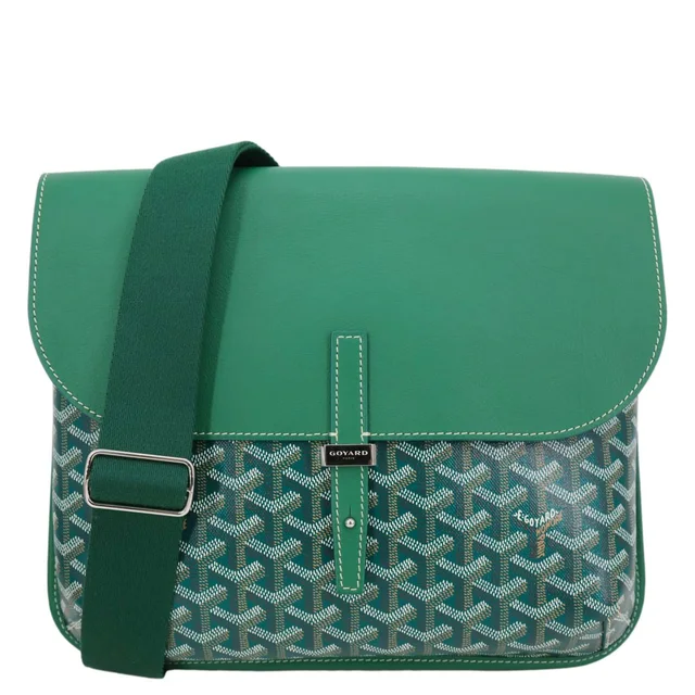 Goyard Coursier Canvas Messenger Bag Green in Green Canvas from Dallas Designer Handbags
