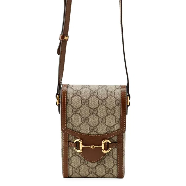 Gucci Shoulder Bag GG Supreme Horsebit 1955 in Leather from The Reluxe