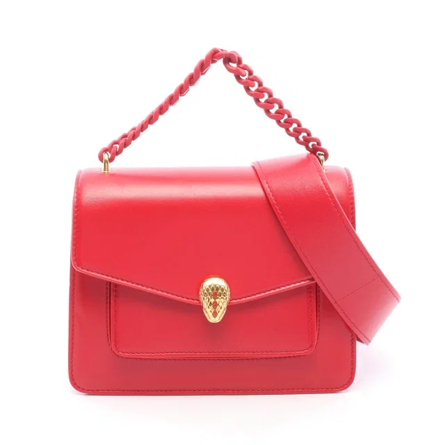 Bvlgari Serpenti Forever Leather 2way Handbag in Leather from LuxUness
