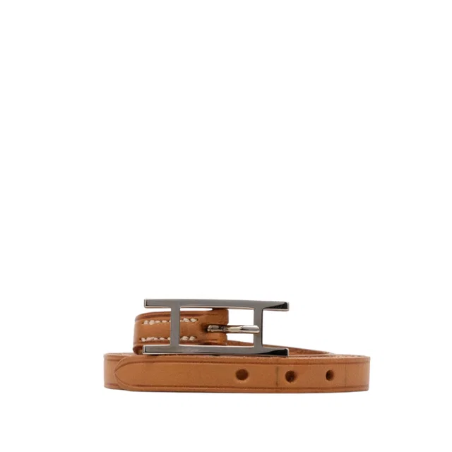 Brown Hermès Swift Behapi Triple Tour Bracelet in Brown Swift leather from Designer Revival