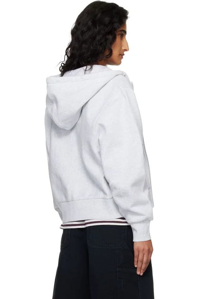 Carhartt Work In Progress Gray American Script Hoodie, photo 3 of 4 from SSENSE