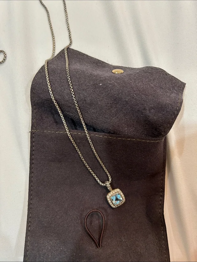David Yurman Blue Topaz With Diamonds Necklace in silver|blue|gray from Poshmark