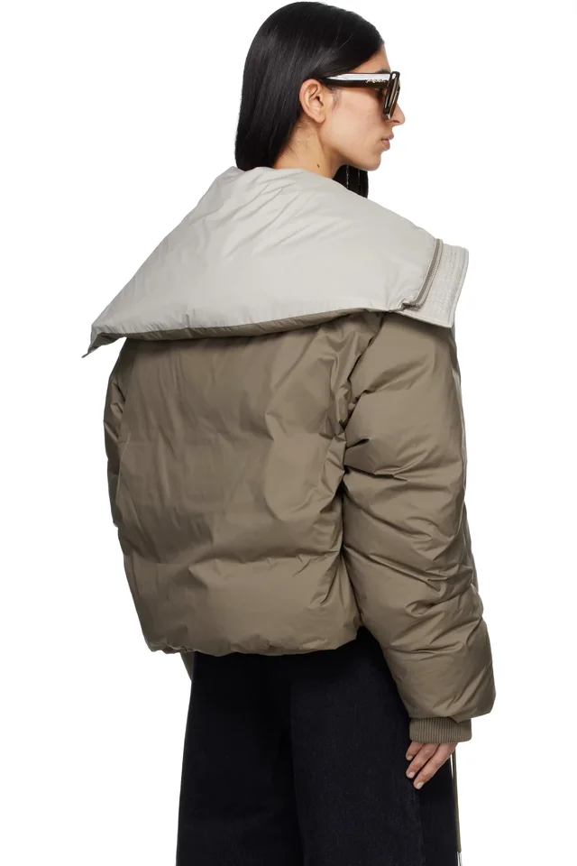 Entire Studios Taupe Kelly Down Jacket, photo 3 of 4 from SSENSE