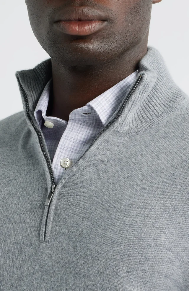 Nordstrom Quarter Zip Cashmere Sweater in Grey, photo 4 of 6 from Nordstrom Rack