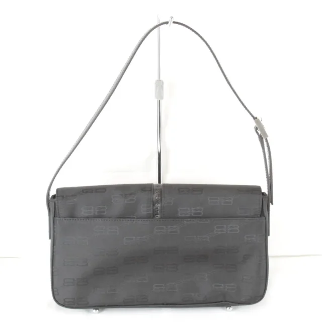 Balenciaga BB Monogram Nylon Shoulder Bag in Black Nylon from LuxUness, photo 2 of 8