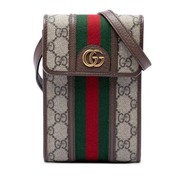 Beige Gucci Mini GG Supreme Web Ophidia Crossbody in Beige Coated canvas from Designer Revival