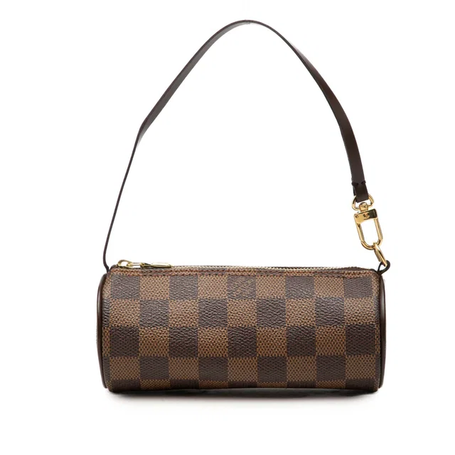 Brown Louis Vuitton Damier Ebene Papillon Pochette Handbag in Brown Canvas from Designer Revival