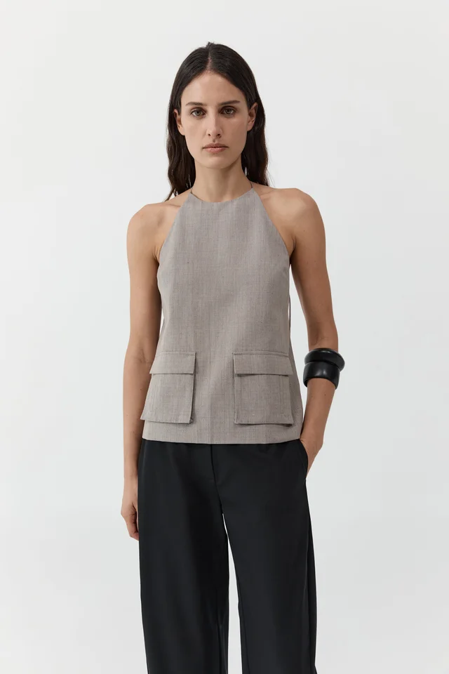 St Agni Utility Backless Top - Pebble Melange from St. Agni, photo 1 of 1