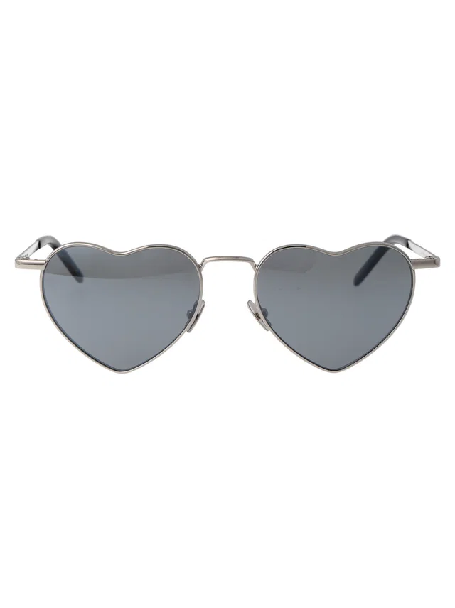 Saint Laurent Sl301 Metal Heart-Shaped Sunglasses — Silver in Silver from HEWI