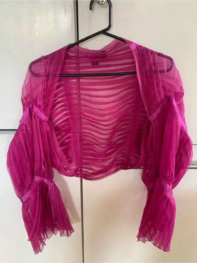 Giorgio Armani Vintage Sheer Silk Convertible Bolero Shrug Top Magenta in pink Silk from Poshmark