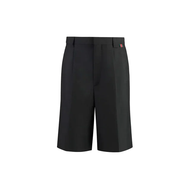 Gucci Black Polyester Bermuda Shorts in Black Wool from HEWI