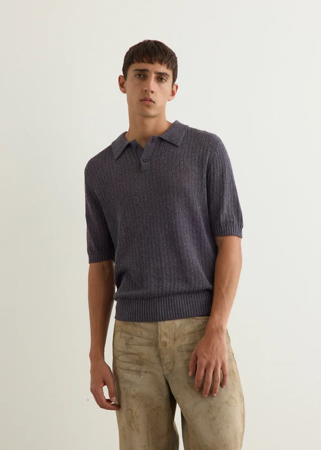 Incu Collection Cavalier Open Knit Polo in Blue from Incu, photo 1 of 1