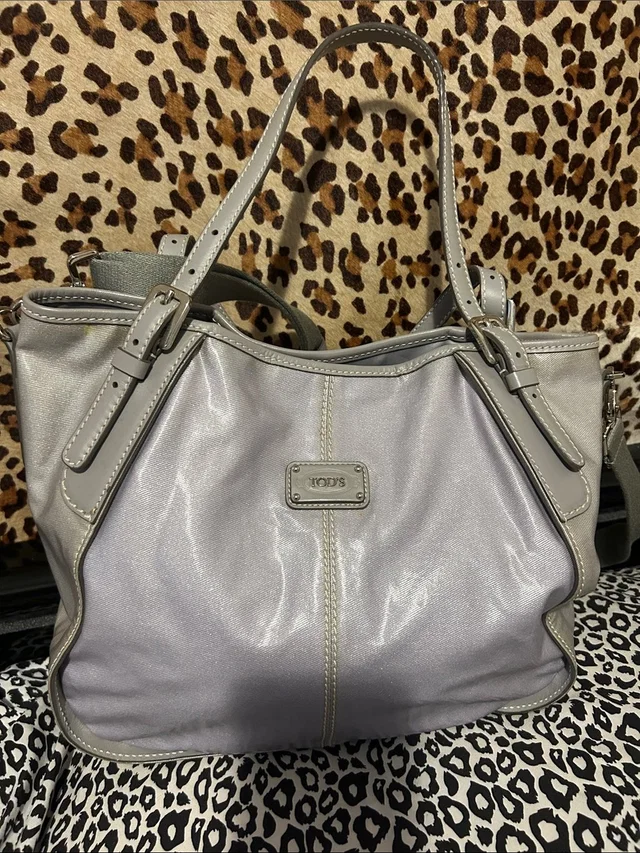 Tod's Silver Gray Leather Shoulder Bag in gray|silver Leather from Poshmark