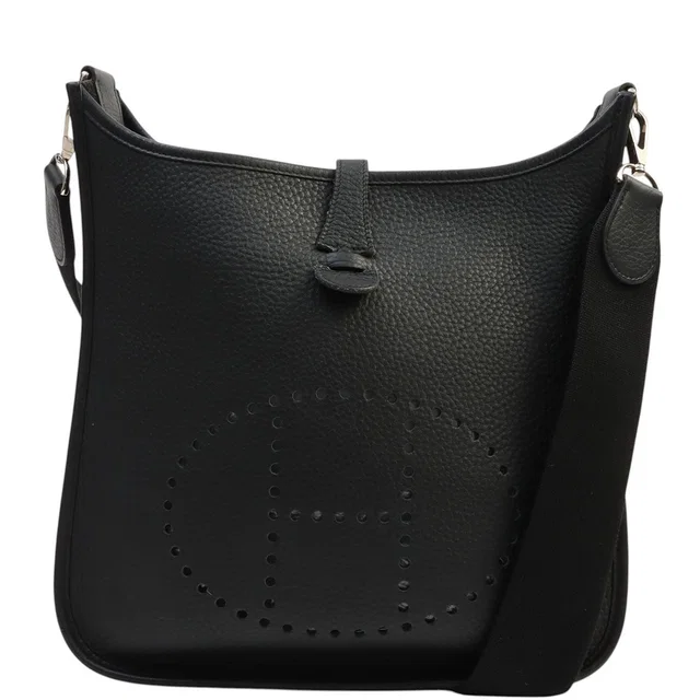 Hermès 2008 Evelyn I PM Black in Black Clemence leather from VINTAGE QOO TOKYO